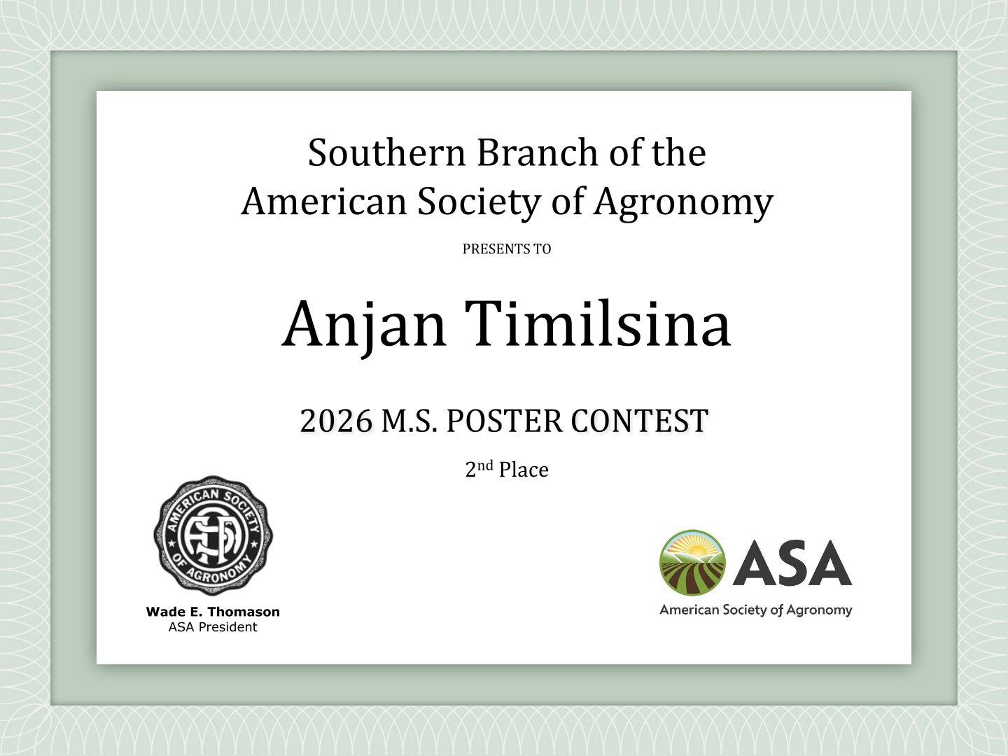 Anjan's Poster Award