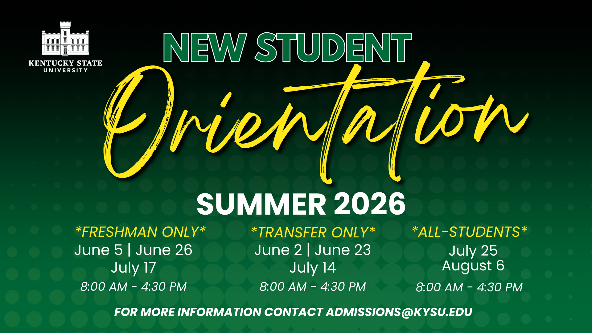 2026 New Student Orientation